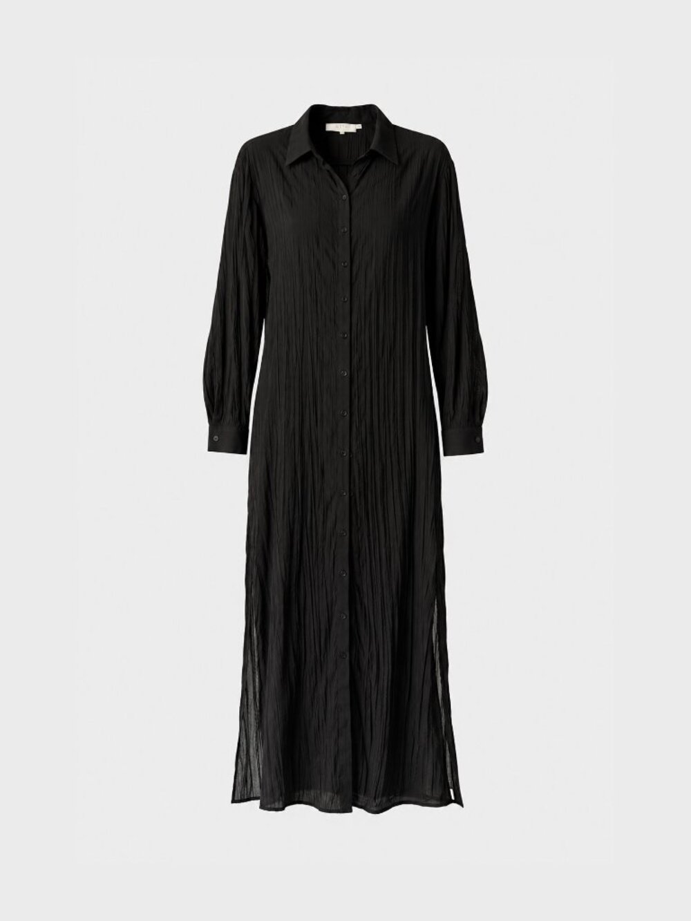 ASTR The Label Black Textured Maxi Shirt Dress Size L